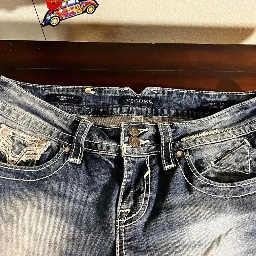 EUC Vigoss  Chelsea Capri Size 3/4 Length 21 Rolled cuff or 22 Straight #J11 - Picture 2 of 9